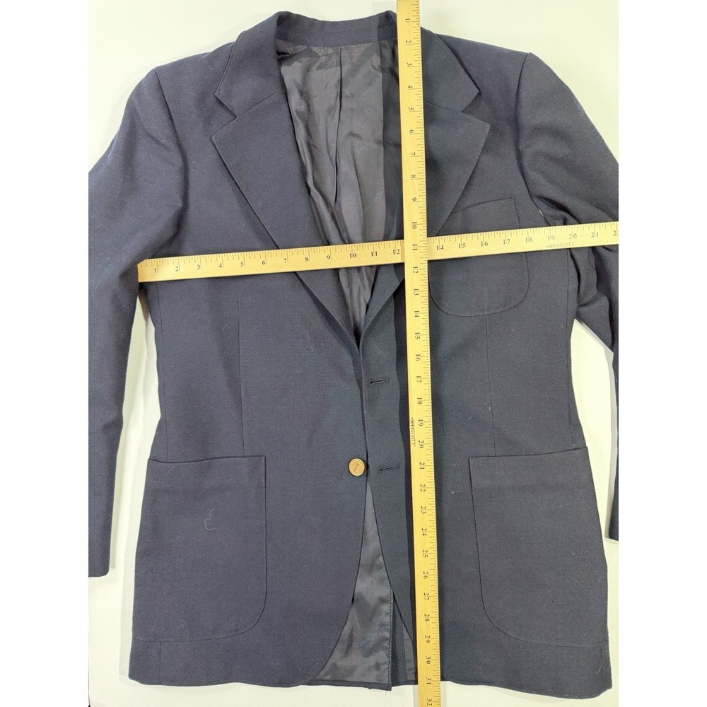 Yves Saint Laurent Navy Blazer Jacket Made in France Men's Vintage Tailored - Picture 4 of 6